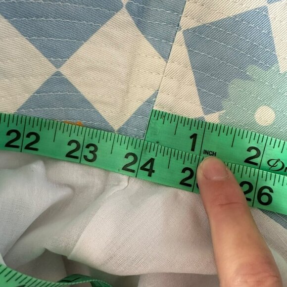 ASOS Bucket Hat Blue & White Checkered With Floral & Yin-Yang Print Size M/L - Picture 5 of 7